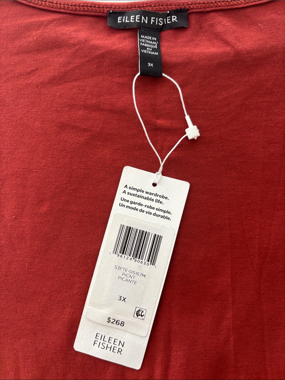 Brand new Eileen Fisher 3X warm rust color Sleeveless Maxi Dress - Picture 4 of 6